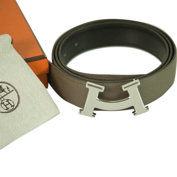 NEW RARE Hermés Limited Edition "H" SMILE Buckle Togo 32mm Belt Size: XXL NWOT - Picture 8 of 8